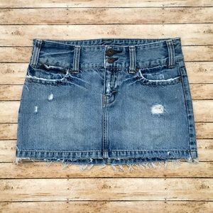 American Eagle Distressed Denim Jean Mini Skirt